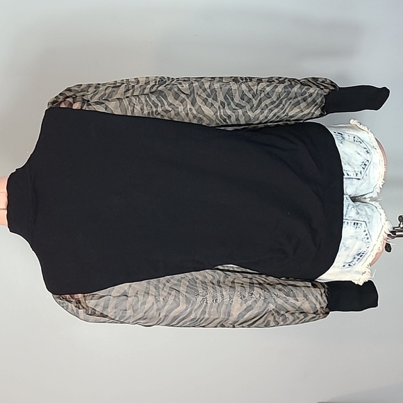 Giani Sweater Sheer Puff Sleeves Avant Garde 90s Womens Large - Picture 4 of 7